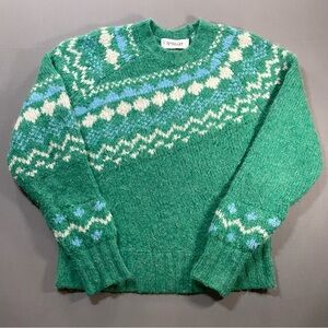 Derek Lam 10 Crosby Fair Isles Asymmetrical Pattern Crew Sweater - Womens Small